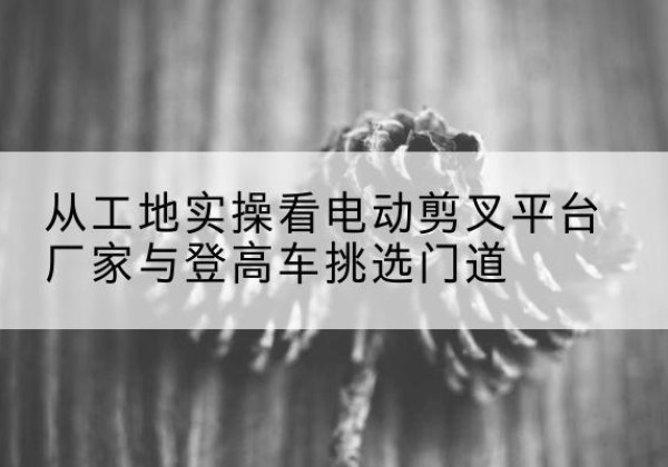绥宁电动剪叉升降平台厂家-从工地实操看电动剪叉平台厂家与登高车挑选门道
